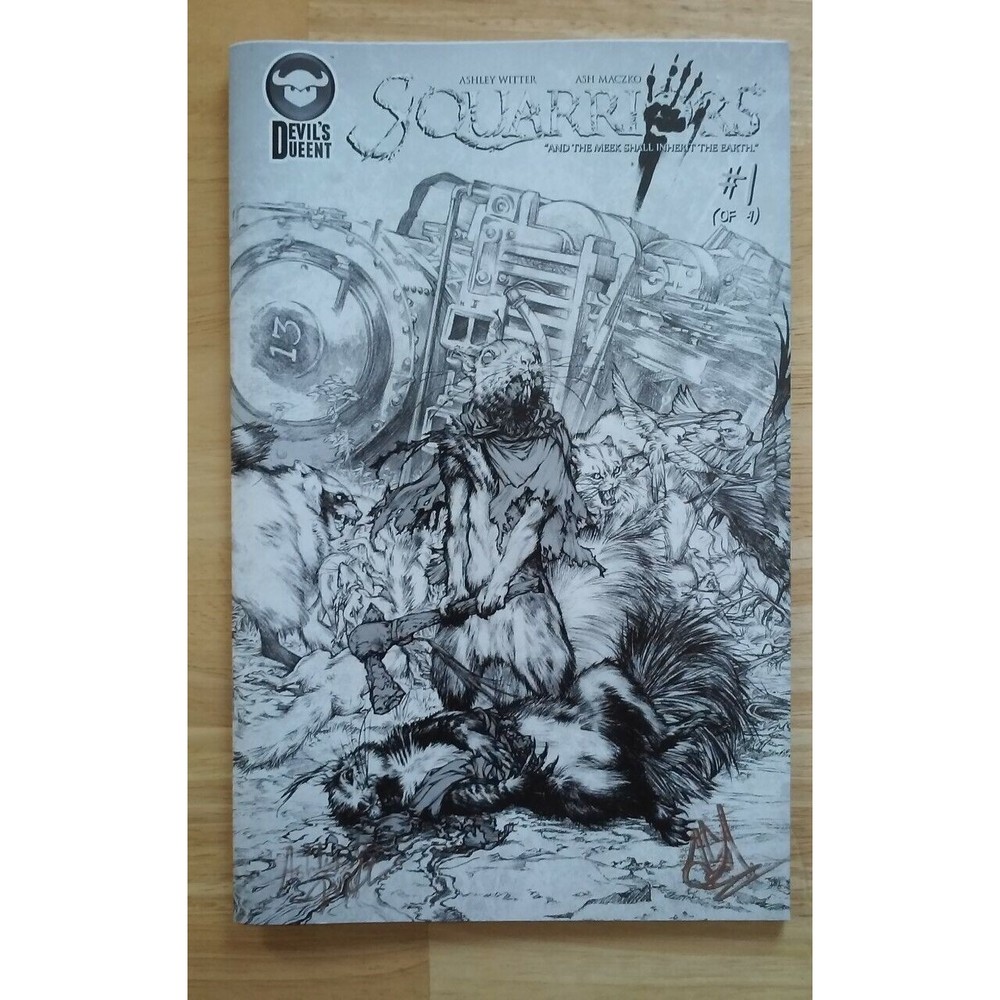 Squarriors #1 Black & White 2014 Signed by Ashley Witter & Ash Maczko